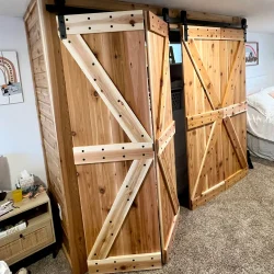 Barn doors on a custom built closet