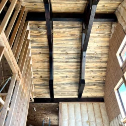 photo of woodwork in a vaulted ceiling