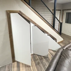 under stair storage closet doors