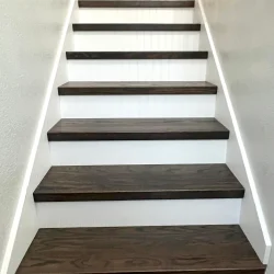 Refinished wood staircase